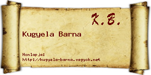 Kugyela Barna névjegykártya