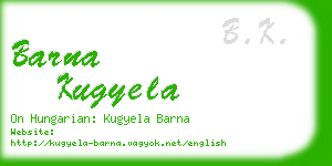 barna kugyela business card